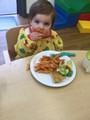 Child at table eating